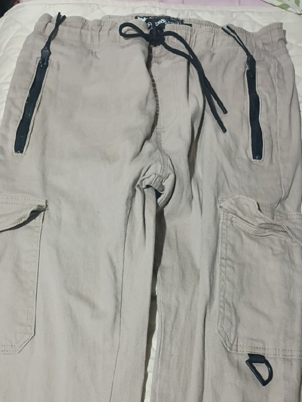 Ecko Unlimited Beige Drawstring Hybrid Shorts with Black Accents